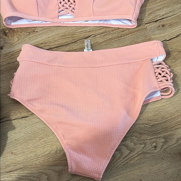 Cupshe Coral Bikini with Lace-Up Detail - Picture 6 of 7